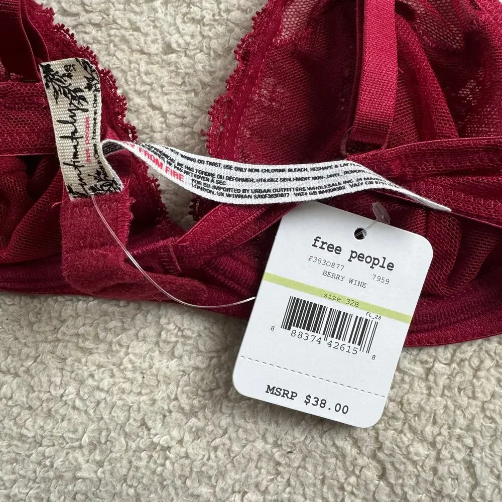 Free People Lace Triangle Bra is Berry Wine
